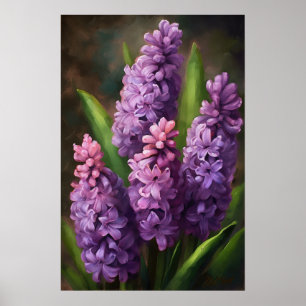 Lavender Hyacinth Flower Art Print Poster