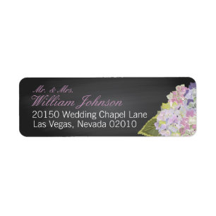 Lavender Hydrangea Chalkboard Wedding Label Return Address Label