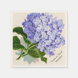 Lavender Hydrangea Custom Wedding Napkins