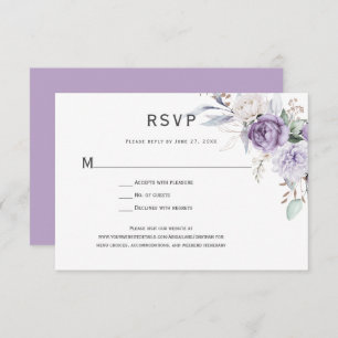 Lavender Hydrangea Floral RSVP Card