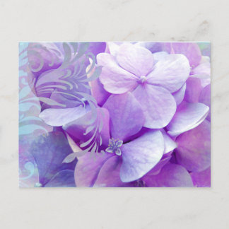 Lavender Hydrangea Floral Swirl Postcard