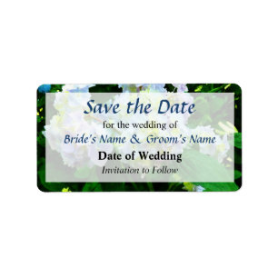 Lavender Hydrangea in Garden Save the Date Label