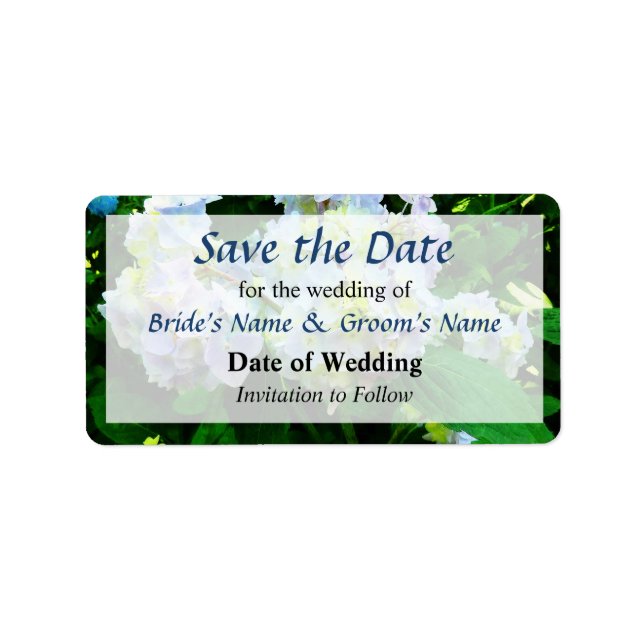 Lavender Hydrangea in Garden Save the Date Label (Front)