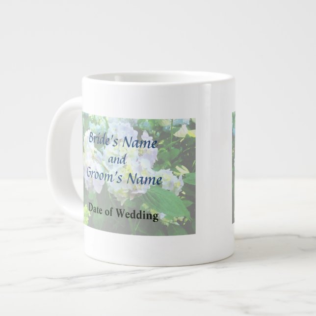 Lavender Hydrangea in the Garden Large Coffee Mug (Front Left)