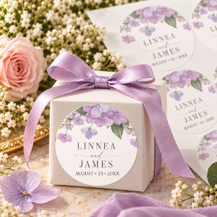 Lavender Hydrangea Wedding Envelope Seal