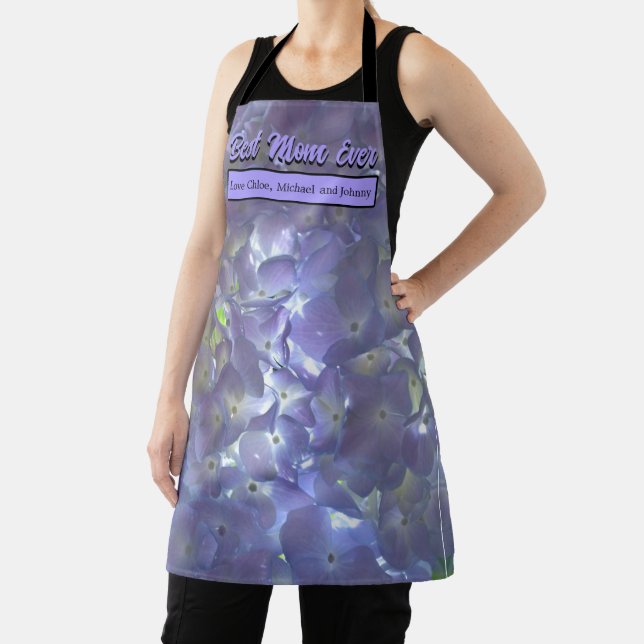 Lavender Hydrangeas best mum ever Apron (Insitu)