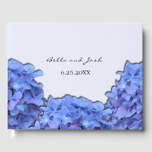 Lavender Hydrangeas Floral Wedding Guest Book