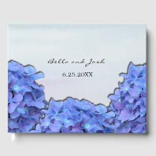 Lavender Hydrangeas Floral Wedding Guest Book