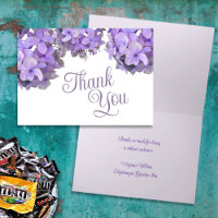Lavender Hydrangeas Folded Thank You Card