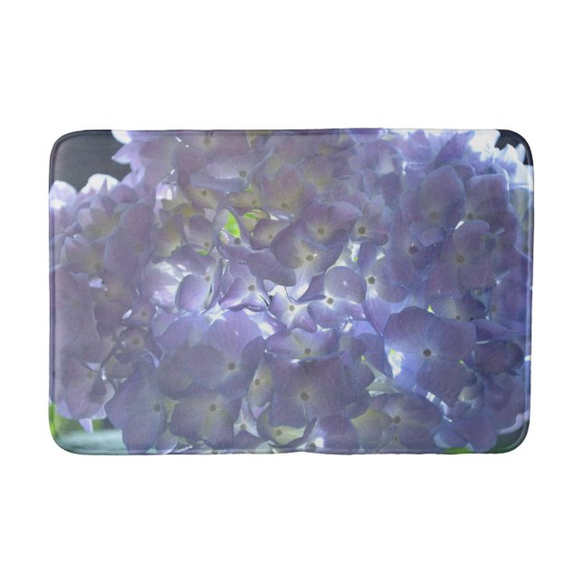 Lavender Hydrangeas purple flowers  Bath Mat (Front)