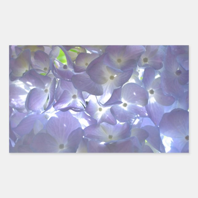 Lavender Hydrangeas Rectangular Sticker (Front)