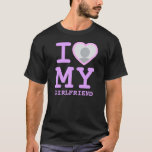 Lavender I Love My Girlfriend More Than Ever Photo T-Shirt<br><div class="desc">Create your own I Love My Girlfriend more than ever Photo Text T-Shirt with this modern and funny shirt template featuring a cool slab serif font and girlfriend photo into a huge heart. Personalise it in any colour or use this lavender pastel colour blend. Add your own photo, your name...</div>