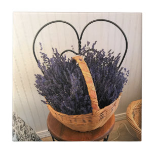 Lavender in a Basket Ceramic Tile