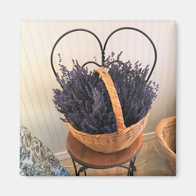 Lavender in a Basket Magnet (Front)