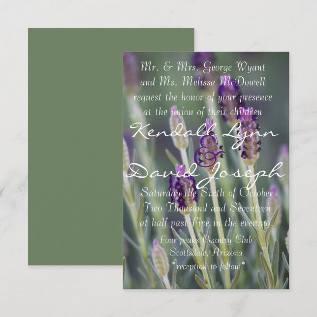 Lavender in Bloom Invitation (Front/Back)