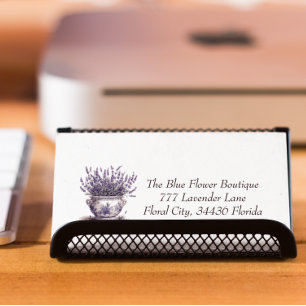 Lavender in Delft Blue, customisable  Magnetic Business Card