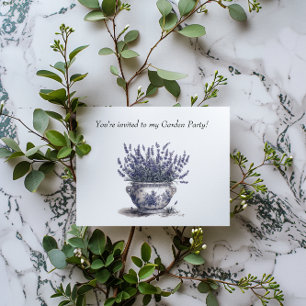 Lavender in Delft Blue Invitation Postcard