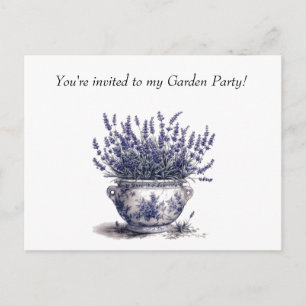 Lavender in Delft Blue Invitation Postcard