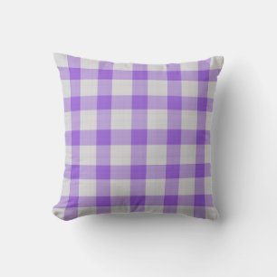 Lavender Indigo and white Large Plaid Checks Cushion