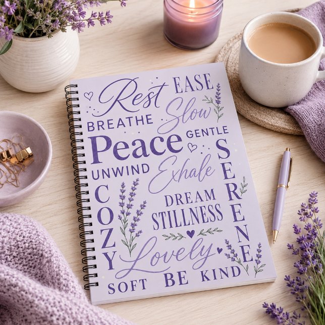 Lavender Inspirational Typography  Notebook (Creator Uploaded)