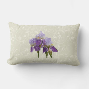 Lavender Irises Lumbar Cushion