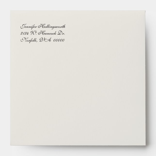 Lavender & Ivory Damask Wedding Envelope (Front)