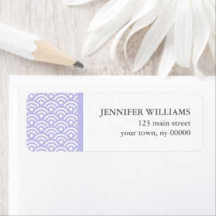 Lavender Japanese Seigaiha Pattern Return Address Label