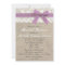 Lavender Lace Burlap Bridal Shower Invitation