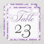 Lavender Lace Wedding or Party Table Number Card<br><div class="desc">Lavender Purple Lace Wedding or Party Table Number Cards,  customise each individually for the number of tables you desire. See the entire collection.</div>