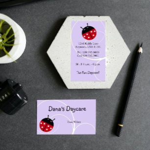 Lavender Ladybug Daycare Business Card