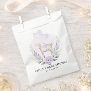 Lavender Lamb Baby Sheep Girl Shower Birthday Favour Bag