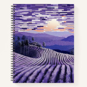 Lavender Landscape Art Decor Paint Notebook