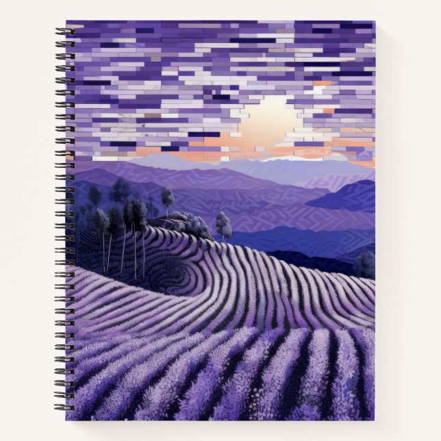 Lavender Landscape Art Decor Paint  Notebook (Front)