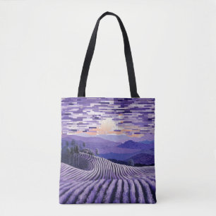 Lavender Landscape Art Decor Paint  Tote Bag