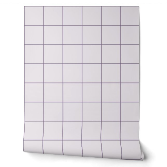 Lavender Large Windowpane Grid Wallpaper (Unrolling)