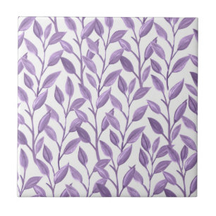 Lavender Leaves Ceramic Tile