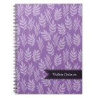 Lavender Leaves Elegant Purple Pattern With Name