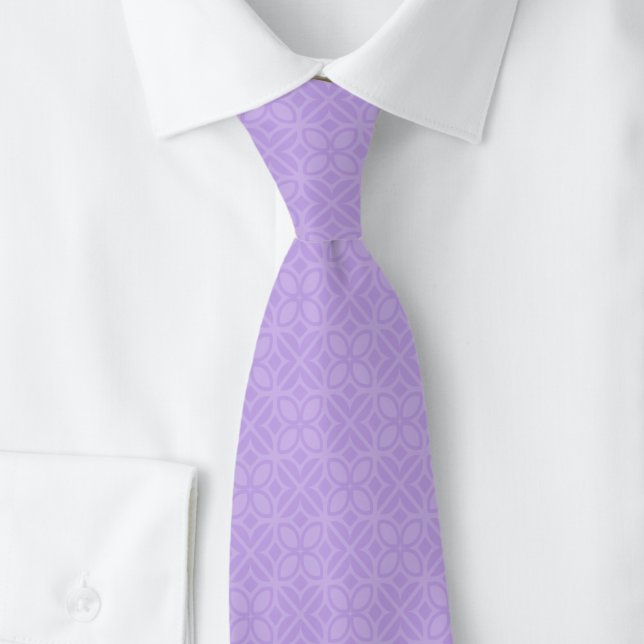 Lavender Leaves & Lines Tie (Creator Uploaded)