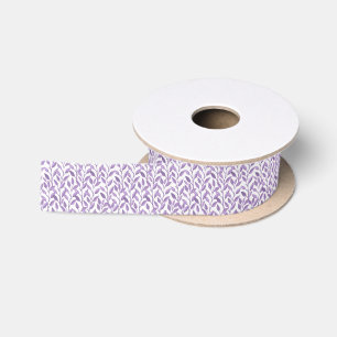 Lavender Leaves Satin Ribbon