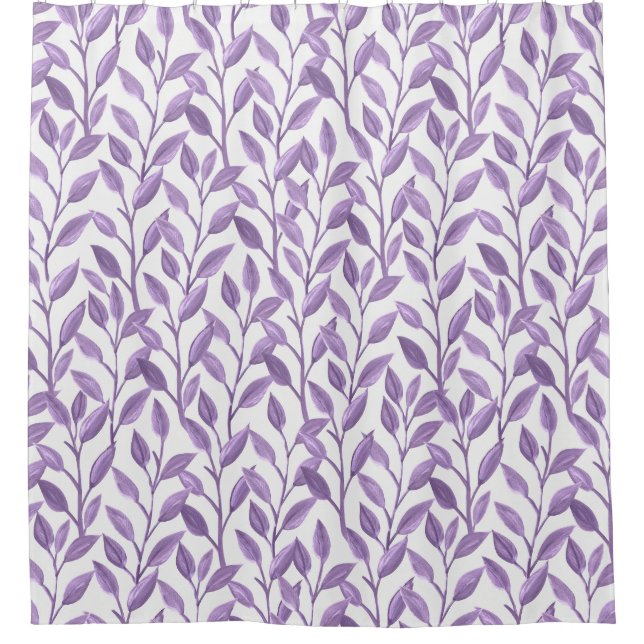 Lavender Leaves Shower Curtain (Front)