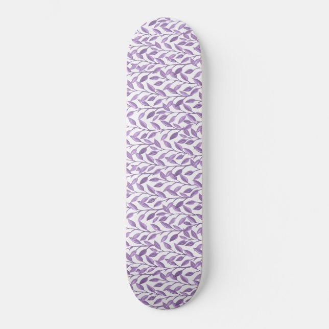 Lavender Leaves Skateboard (Front)