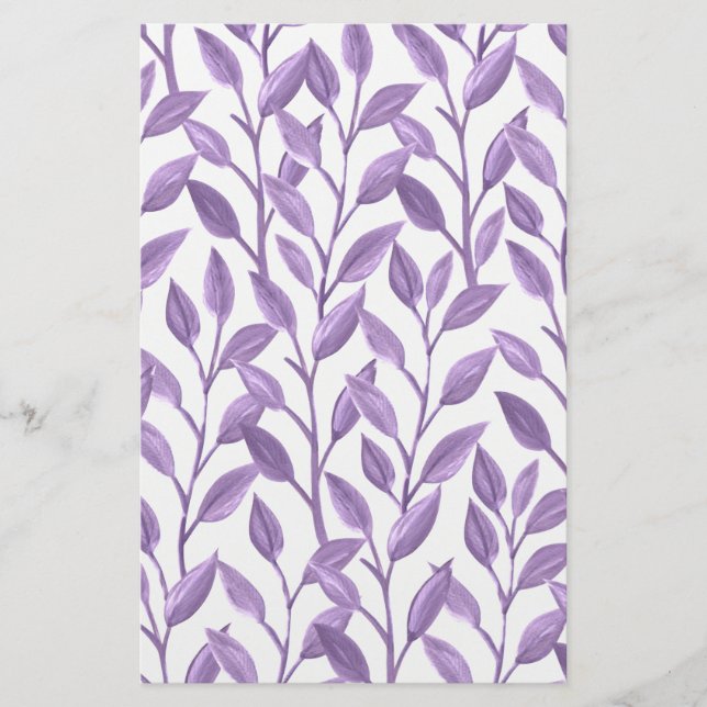 Lavender Leaves Stationery (Front)