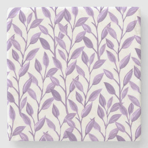 Lavender Leaves Stone Coaster