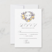 Lavender Lemon Monogram Floral Crest Meal Options