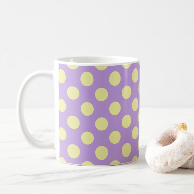 Lavender Lemon Polkadots Coffee Mug (With Donut)