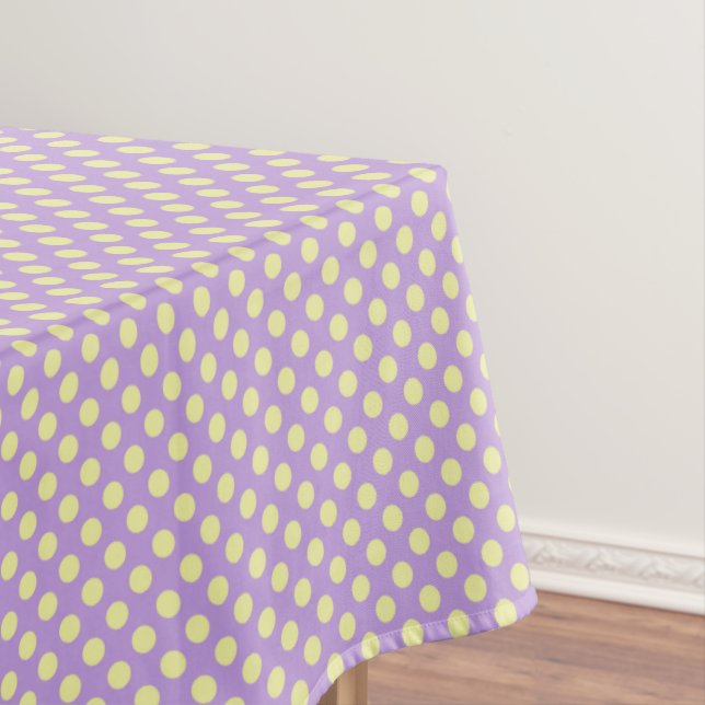 Lavender Lemon Polkadots Tablecloth (In Situ)