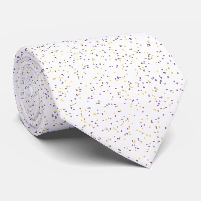 Lavender Lemonade Speckled Dots Tie (Rolled)