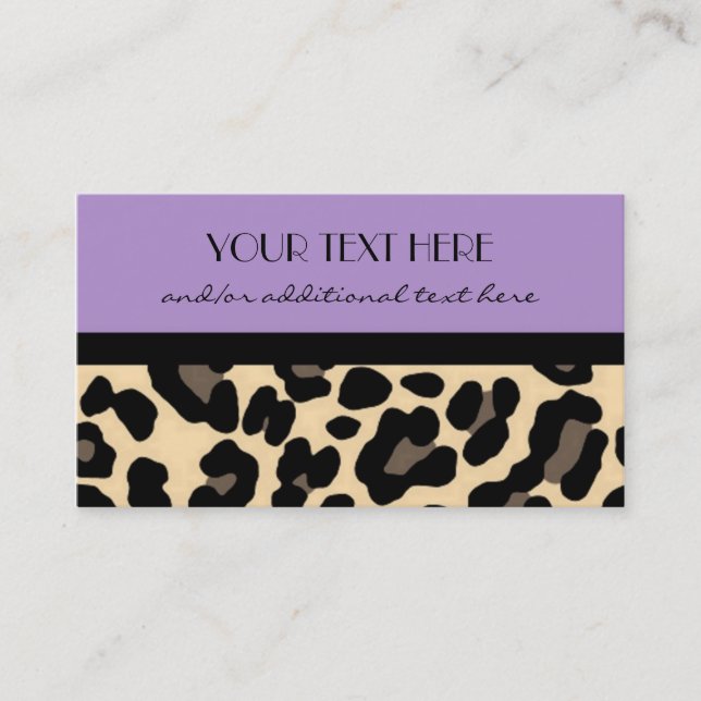 Lavender Leopard Business Card (Front)