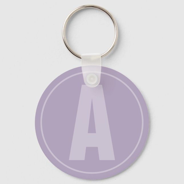 Lavender Letter Monogram Purple Initial Keychain (Front)
