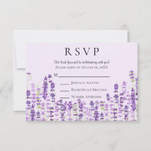 Lavender Light Purple Flowers Watercolor RSVP
